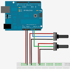 Arduino и 2 потенциометра