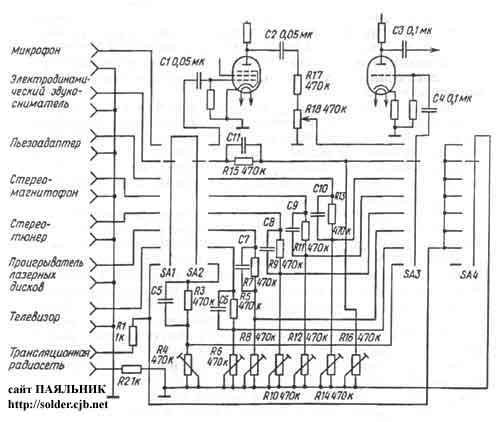 Схема входного коммутатора сигналов