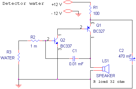 Схема детектора воды